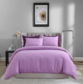 Lenjerie de pat matrimonial Premium Ranforce uni lila / 200x220 cm dimensiune standard