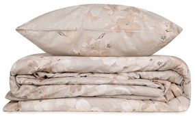 Lenjerie de pat bej din bumbac pentru pat dublu/extinsă cu cearceaf inclus 200x220 cm Elena – Mijolnir