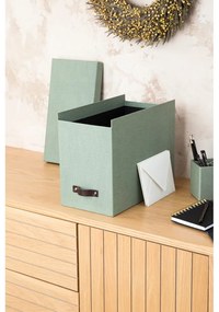 Organizator verde pentru documente din carton Johan Canvas Paper Laminate – Bigso