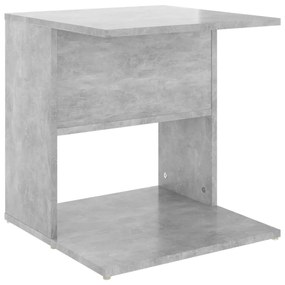 806808 vidaXL Masă laterală, gri beton, 45x45x48 cm, PAL