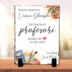 Piatra personalizata cu mesaj pentru educatoare