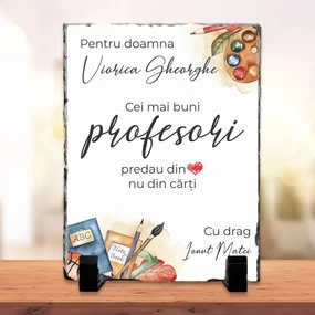 Piatra personalizata cu mesaj pentru educatoare