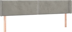 vidaXL Tăblie de pat cu aripioare gri deschis 163x16x78/88 cm catifea
