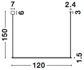 Lustra LED suspendata design liniar ELETTRA auriu, L-120cm