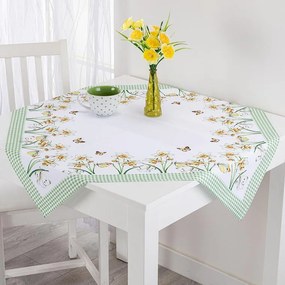 decoDoma Față de masă centrală cu imprimeu NARCISE 85 x 85 cm