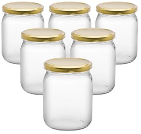 Set de 6 borcane de conservare cu capac, 540 ml