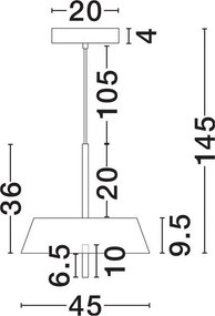 Lustra LED suspendata VELIO negru 45cm