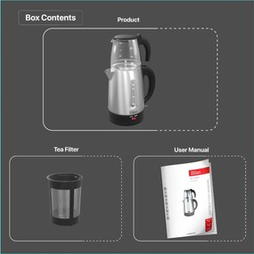 Set fierbator electric+ceainic FLORIA ZLN3581,Inox Negru Putere 2200W,