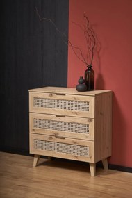 Comoda Borneo KM-2 stejar artizan/negru L80 cm