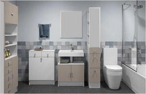 Dulap baie TemaHome Combi, lățime 24,3 cm, gri - maro