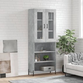 vidaXL Dulap înalt, gri beton, 69,5x34x180, lemn compozit
