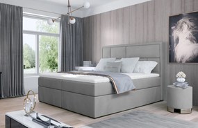 Pat tapitat, continental boxspring, cu lada pentru depozitare, 160x200 cm, Meron 162, Eltap (Culoare: Visiniu inchis / Matt Velvet 68)