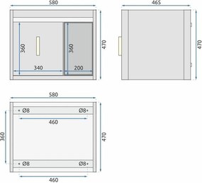 Set mobilier de baie cu lavoar Paris 60cm Grey
