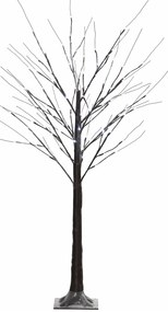 HOMCOM Arbore luminos LED - decorațiune luminoasă alb cald - 96 LED-uri - uz interior - 150 cm - decorațiune de Crăciun cameră casă maro | Aosom Romania