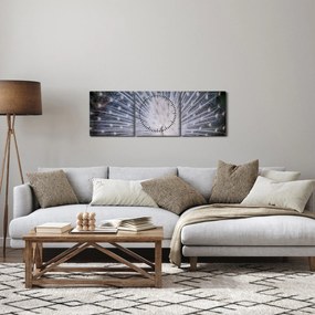 Tablou - Păun alb (cu ceas) (90x30 cm)