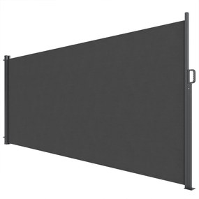 Outsunny Paravan Lateral Retractabil Impermeabil și UV50+, din Aluminiu, Oțel și Poliester, 420x185 cm, Gri Închis | Aosom Romania