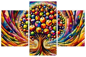 Tablou – Arbore colorat cu mere (90x60 cm)