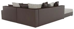 Colţar, S, piele eco maro/textil maro, PETRANA NEW