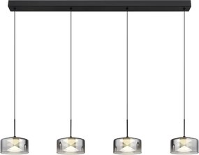Globo 16024-4 - candelabru LED suspendat pe cablu BELINDA LED/24W/230V negru/fumuriu