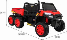Masinuta Electrica cu acumulator pentru copii NOVOKIDS™ Farmer Beast Buggy, 6 roti, 2 locuri, Cu remorca si faruri luminoase, Roti din Cauciuc EVA,