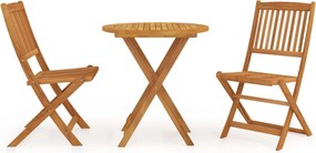vidaXL Set mobilier grădină, pliabil, 3 piese, lemn masiv acacia