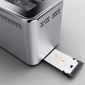 Prajitor de paine AENO ATS0003, 950 W, 6 tipuri de paine, 7 trepte de prajire, Preincalzire, Dezghetare, LED, Otel inoxidabil