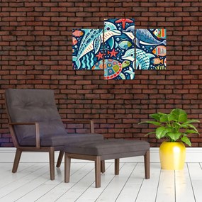 Tablou – Animale acvatice desenate (90x60 cm)