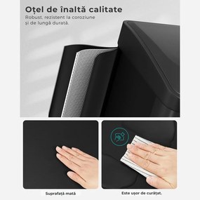 Coș de reciclare SORT 24L (3x8L), negru SongmicsHome