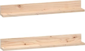 vidaXL Rafturi de perete, 2 buc., 80x11x9 cm, lemn masiv de pin