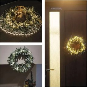 Coroniță de Crăciun cu LED, 25 LED-uri, alimentare 3xAA, Ø 35 cm