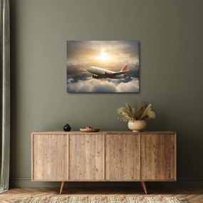 Tablou - Avion în nori (70x50 cm)