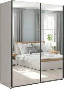 Dulap TETRIX, casmir, PAL, cu 2 usi si oglinzi, 154x60x196 cm
