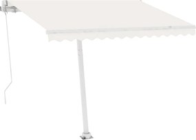 vidaXL Copertină retractabilă manual, crem, 300x250 cm