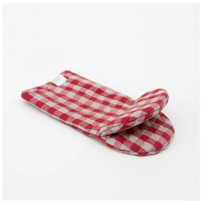 Mănușă de bucătărie din in Red Gingham – Linen Tales