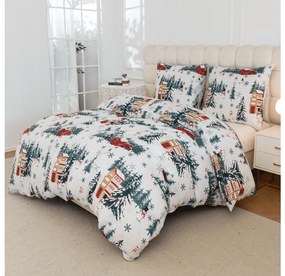 Lenjerie de pat din microfibra SNOWY HOUSES alb Dimensiune lenjerie de pat: 70 x 90 cm | 140 x 200 cm