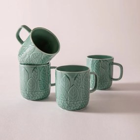 Căni turcoaz 4 buc. din porțelan 400 ml Heath Jade – Ladelle