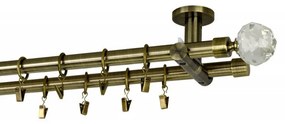 Galerie dubla picior universal -KULA CRISTAL- dubla 19/19 - aur antic (Alege marime: 400 cm)