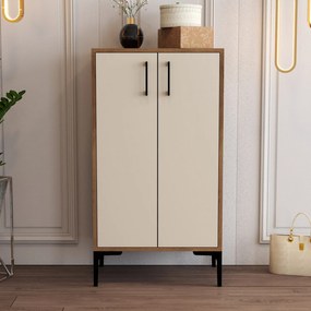 Comodă pentru pantofi Prag - Walnut, Cream