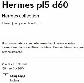 Lustra aplicata stil minimalist Hermes pl5 d60 alba