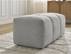 Taburet gri deschis cu tapițerie din chenille Roxelane – Bobochic Paris