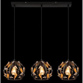 Lustra cu 3 pendule din metal negru MIKA