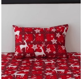 Husa de pernă din microfibra VELVET CHRISTMAS 50x70 cm, roșu