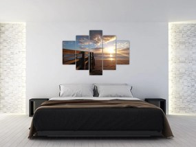 Tablou cu dig, plajă și mare (150x105 cm)