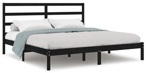 3104952 vidaXL Cadru de pat Super King, negru, 180x200 cm, lemn masiv