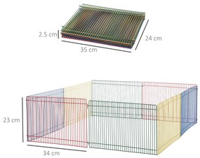 PawHut tarc modular pentru animale mici, 8 piese, 69x69x23cm | AOSOM RO