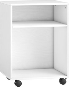 HOMCOM Dulap pentru Imprimantă cu Roți și 2 Rafturi 40x35x55.5 cm, Alb | Aosom Romania