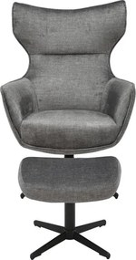 Fotoliu pivotant VOGUE catifea gri