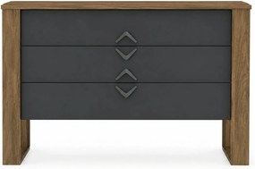 Comoda Bumerang Aynalı, gri antarcit/alun, PAL melaminat, 110x45x76 cm