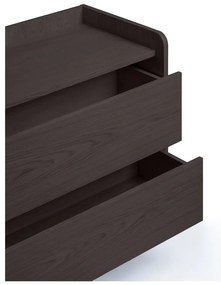 Comodă neagră înaltă cu aspect de lemn de stejar 80x82 cm Wrap – Bonami Selection