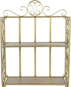 Etajera de exterior, auriu, din metal Rosavelle